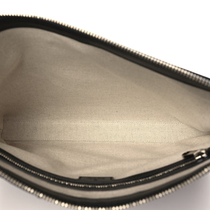 Gucci Calfskin GG Tennis Embossed Medium Wristlet Messenger Bag Black 4 of 8