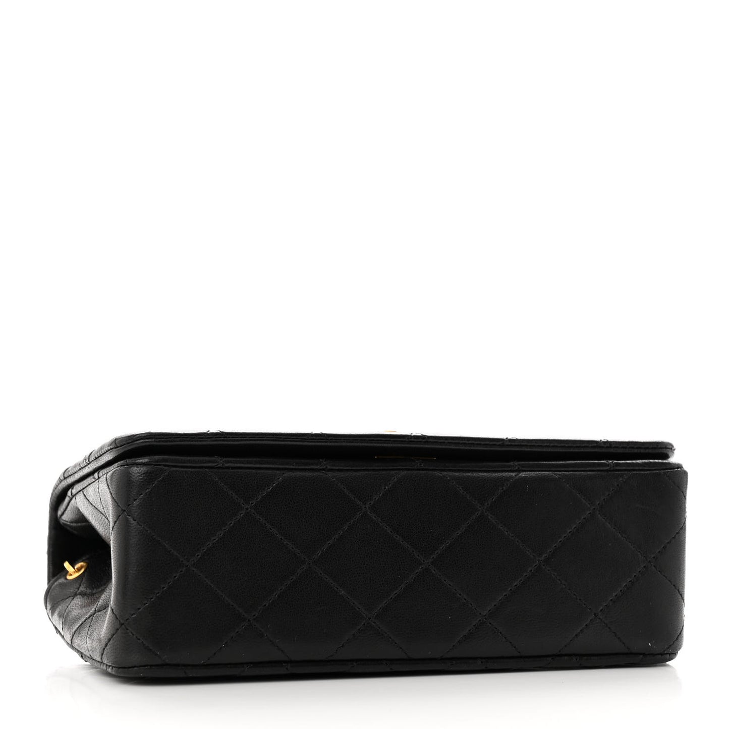 Lambskin Quilted Small Single Flap Black