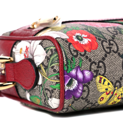 Gucci GG Supreme Monogram Flora Web Mini Ophidia Shoulder Bag Red 8 of 10