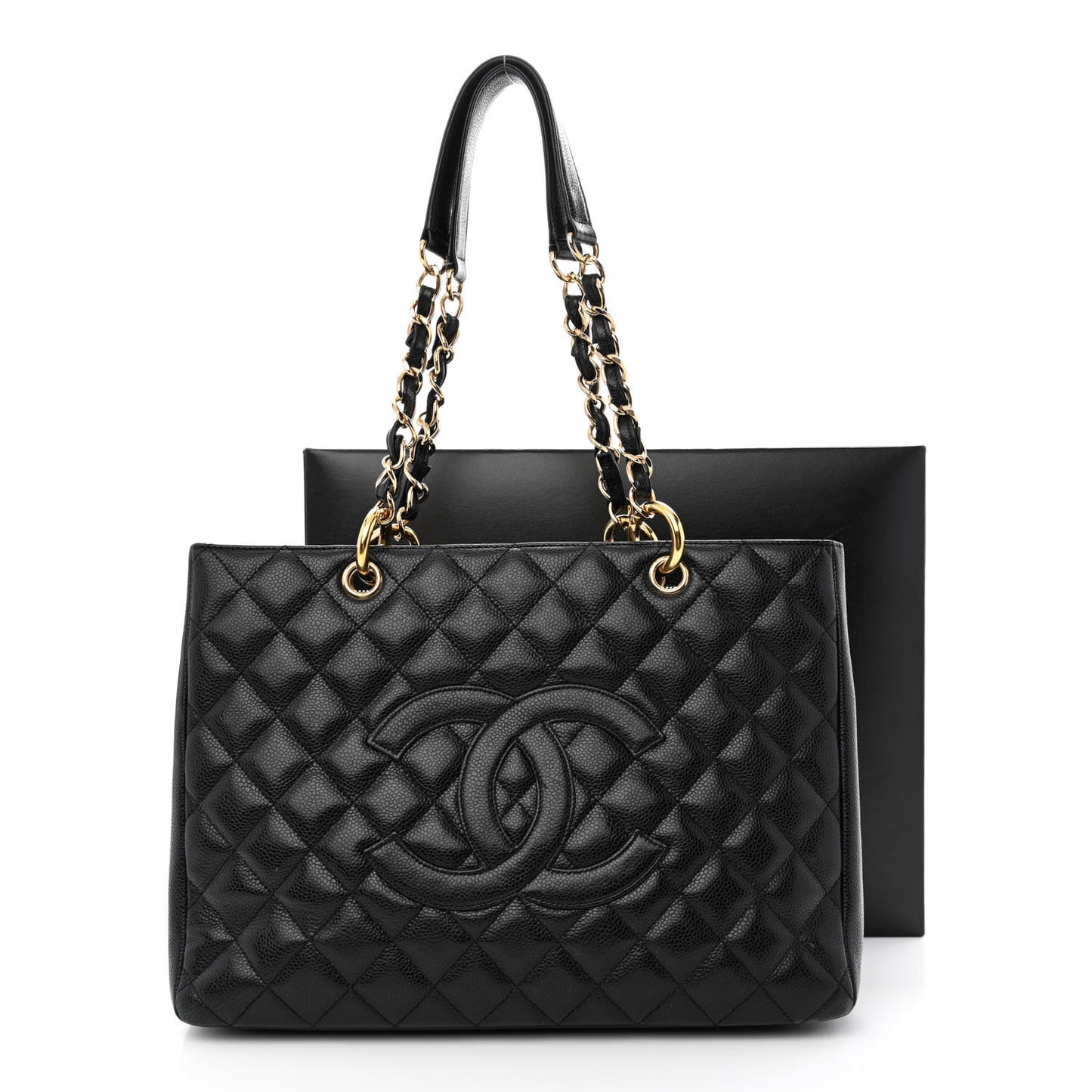 Caviar Quilted Grand Shopping Tote GST Black