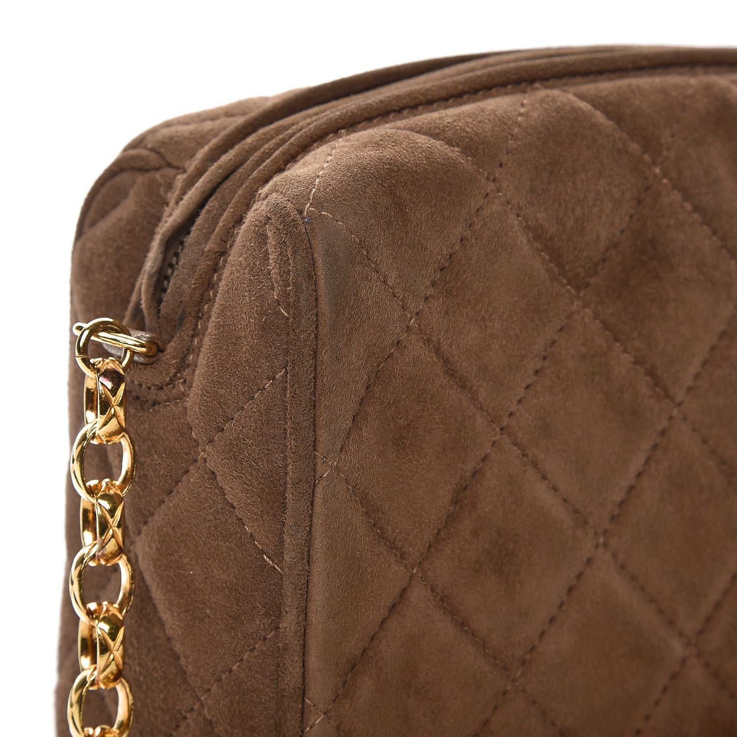 Chanel Suede Quilted Tassel Camera Case Brown 10 of 11