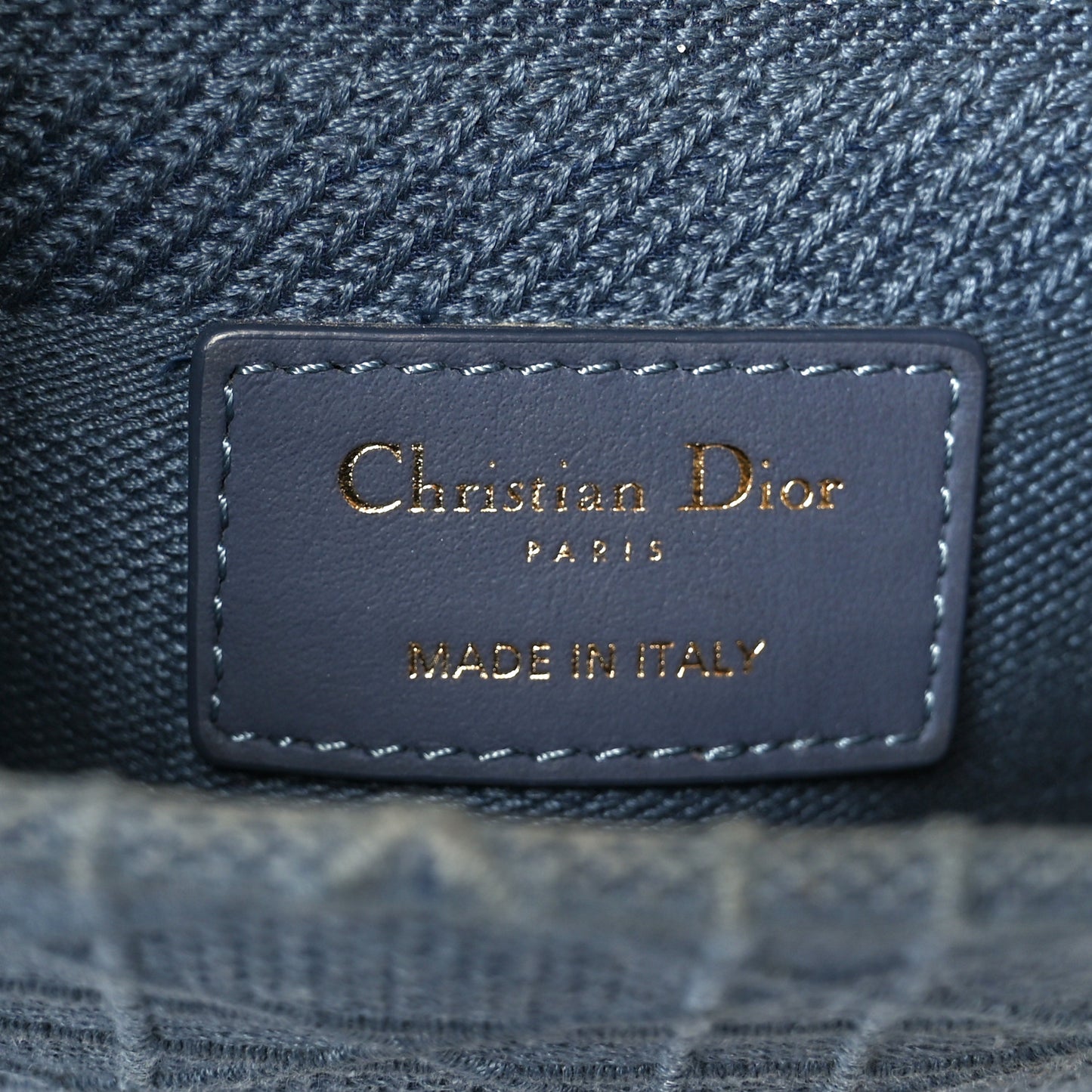 Canvas Embroidered Cannage Medium Lady D-Lite Denim Blue