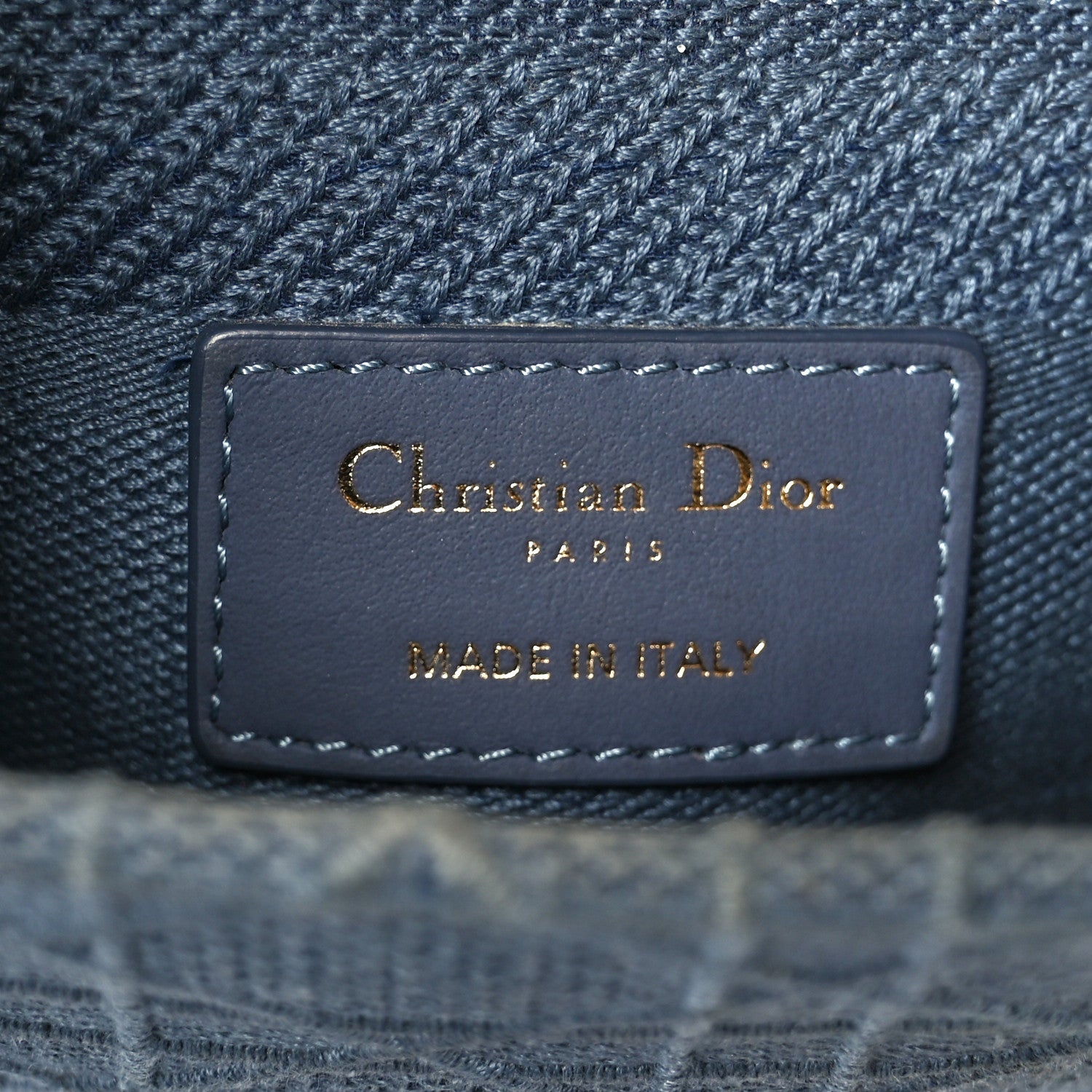 Christian Dior Canvas Embroidered Cannage Medium Lady D-Lite Denim Blue 6 of 10