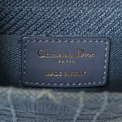 Christian Dior Canvas Embroidered Cannage Medium Lady D-Lite Denim Blue 6 of 10
