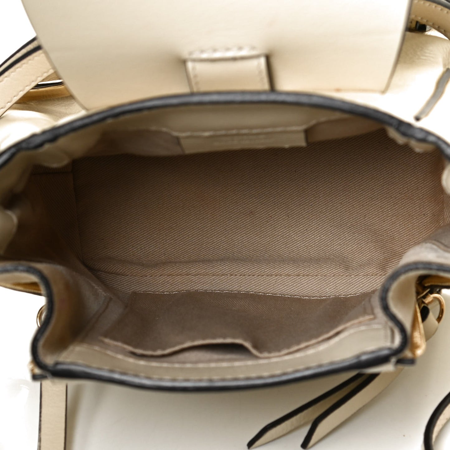 Suede Calfskin Mini Faye Backpack Off White