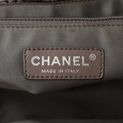 Chanel Metallic Crackled Calfskin Perforated Drill Shoulder Bag Silver 6 of 10
