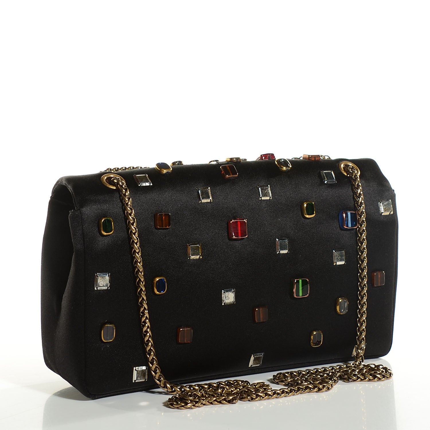 Chanel Satin Gripoix Paris Byzance 2.55 Reissue 225 Flap Black 3 of 8