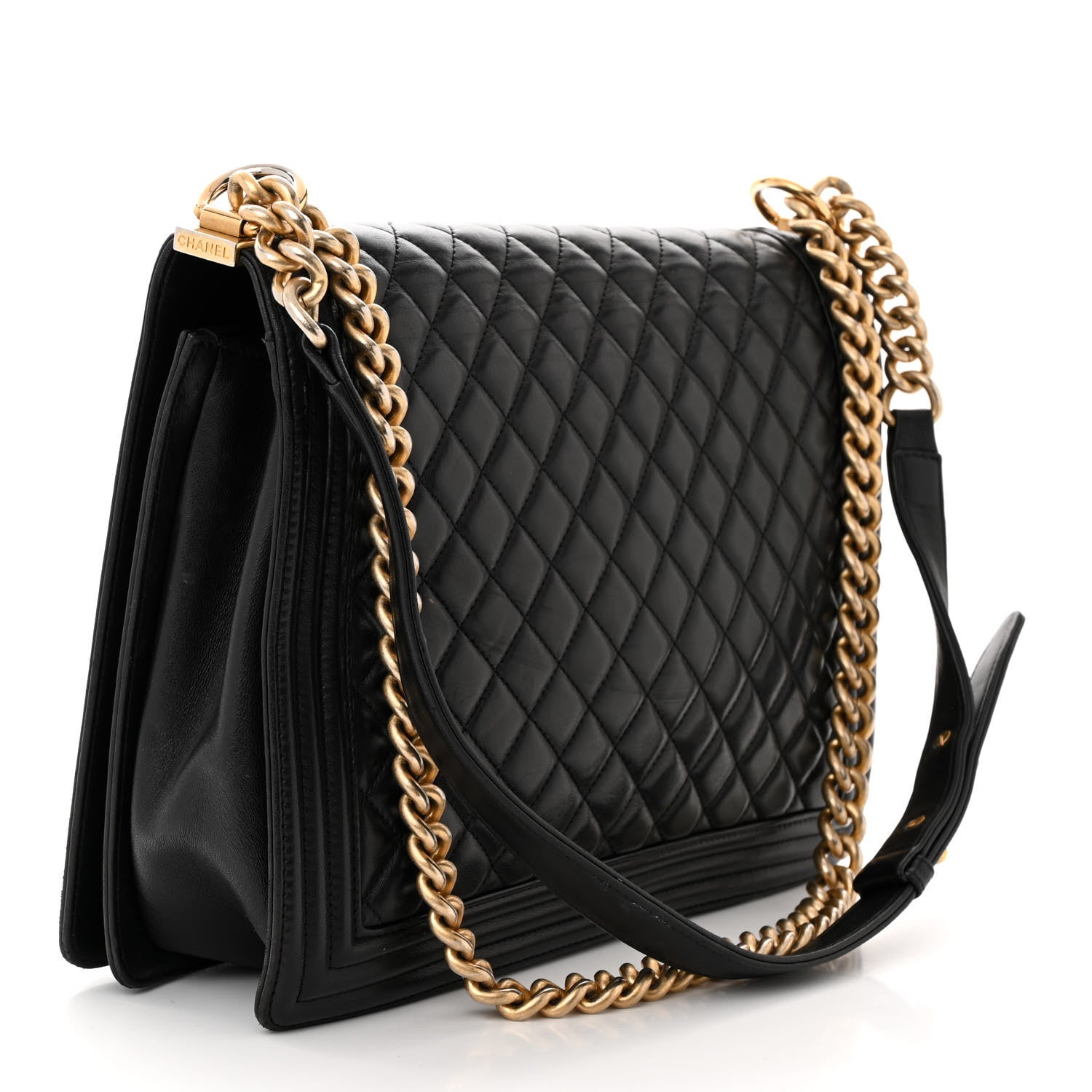 Chanel Lambskin Quilted Large Boy Flap Black 3 of 14