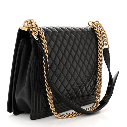 Chanel Lambskin Quilted Large Boy Flap Black 3 of 14