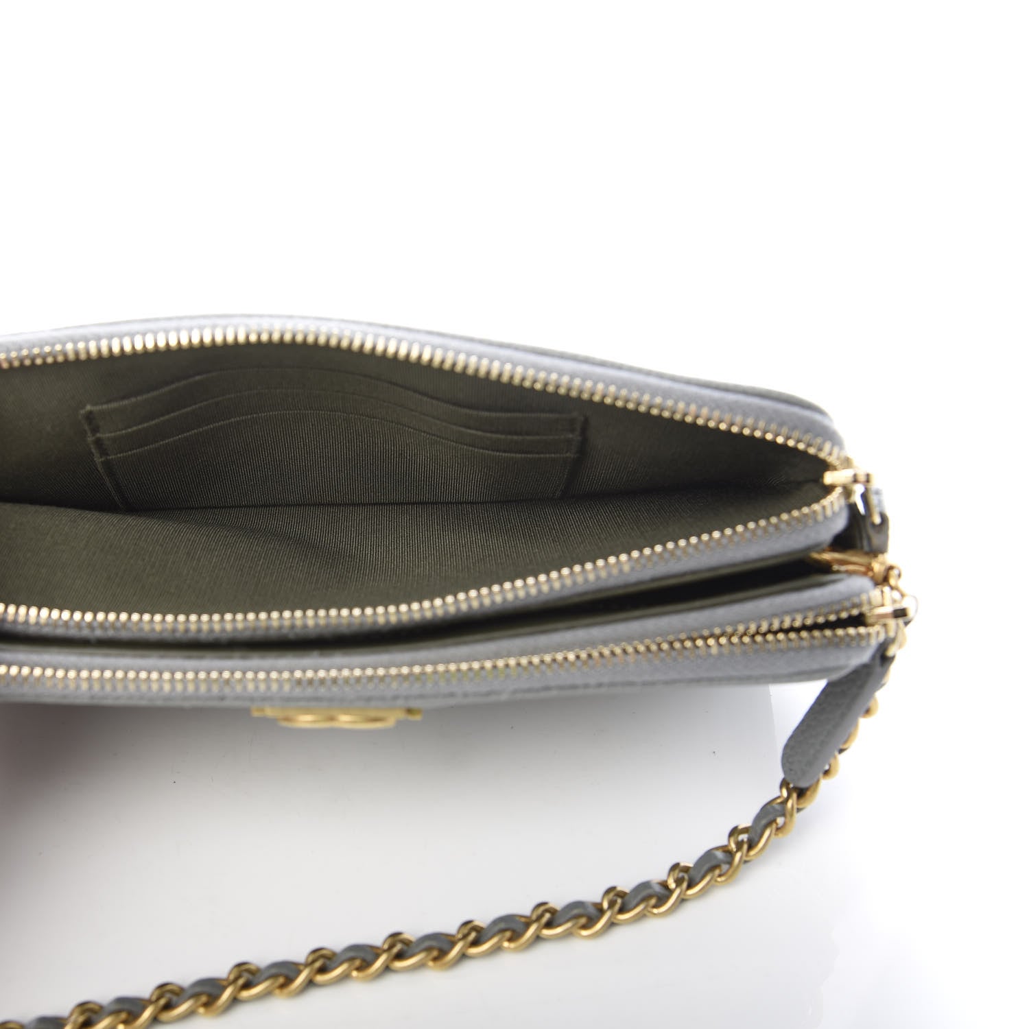 Chanel Caviar Quilted Small Boy Clutch With Chain Grey 6 of 16