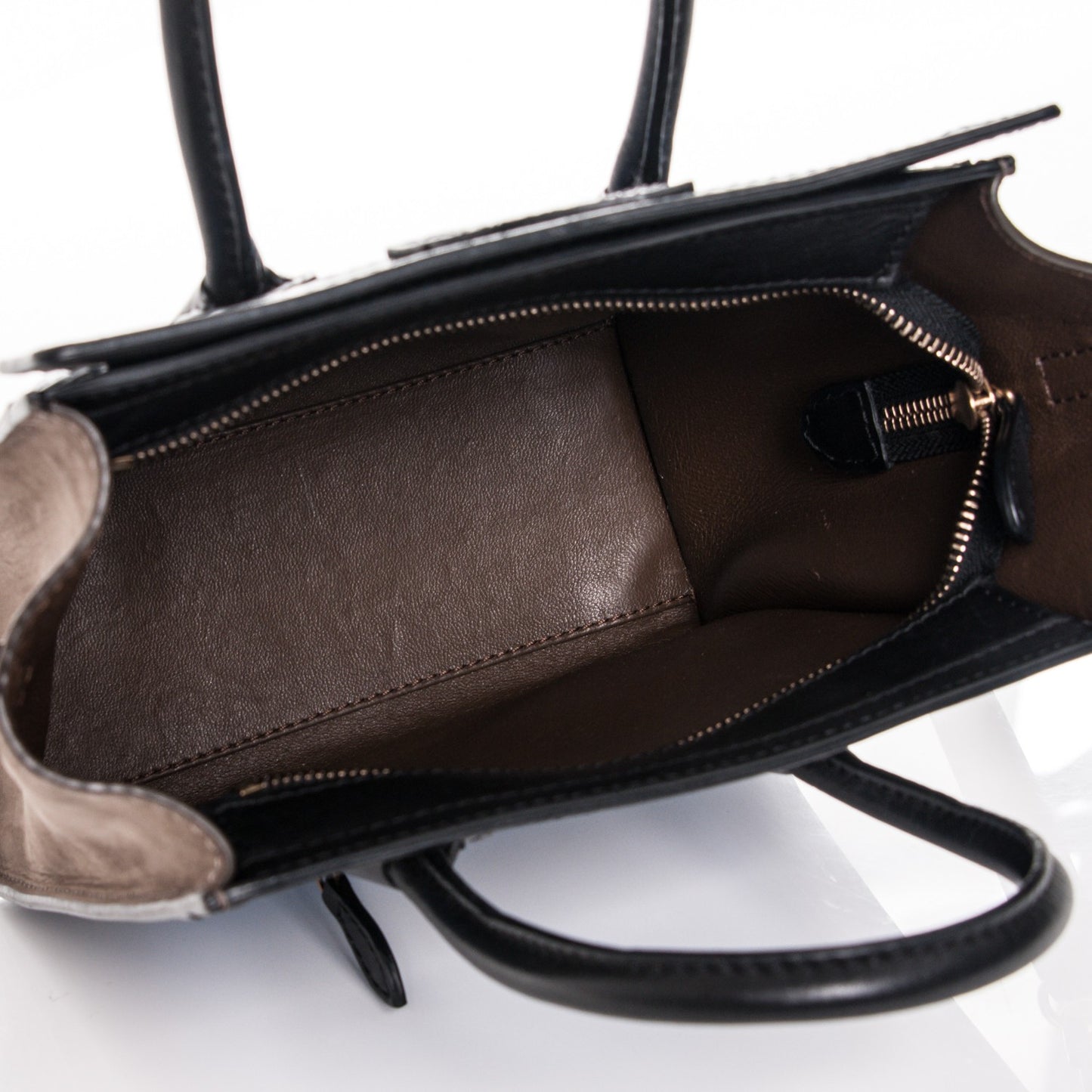 Calfskin Nubuck Suede Nano Tri-Color Luggage Blue