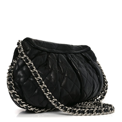 Chanel Washed Lambskin Quilted Medium Chain Around Messenger Black 3 of 11