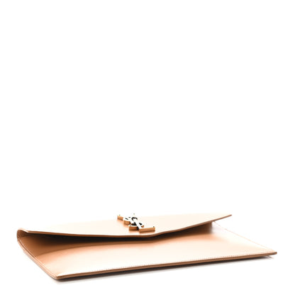 Saint Laurent Smooth Shiny Calfskin Medium Uptown Pouch Dune 4 of 12