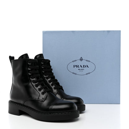 Prada Spazzolato Chocolate 50mm Combat Boots 36 Black 15 of 15