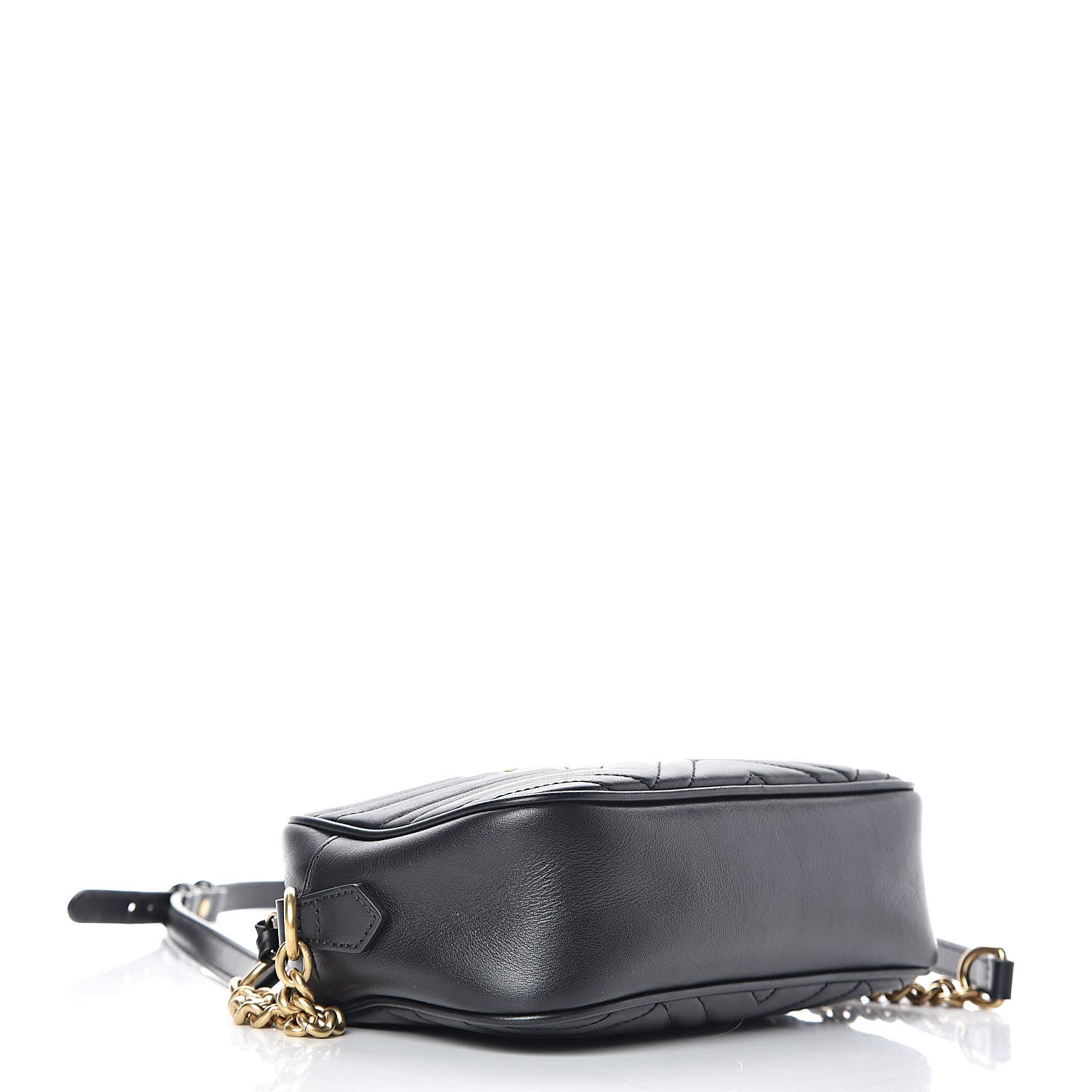 Gucci Calfskin Matelasse Small GG Marmont Chain Shoulder Bag Black 4 of 10