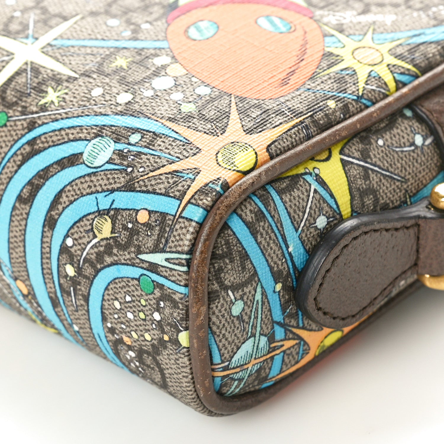 Gucci X DISNEY GG Supreme Monogram Donald Duck Interlocking G Shoulder Bag Beige Multicolor New Acero 10 of 10
