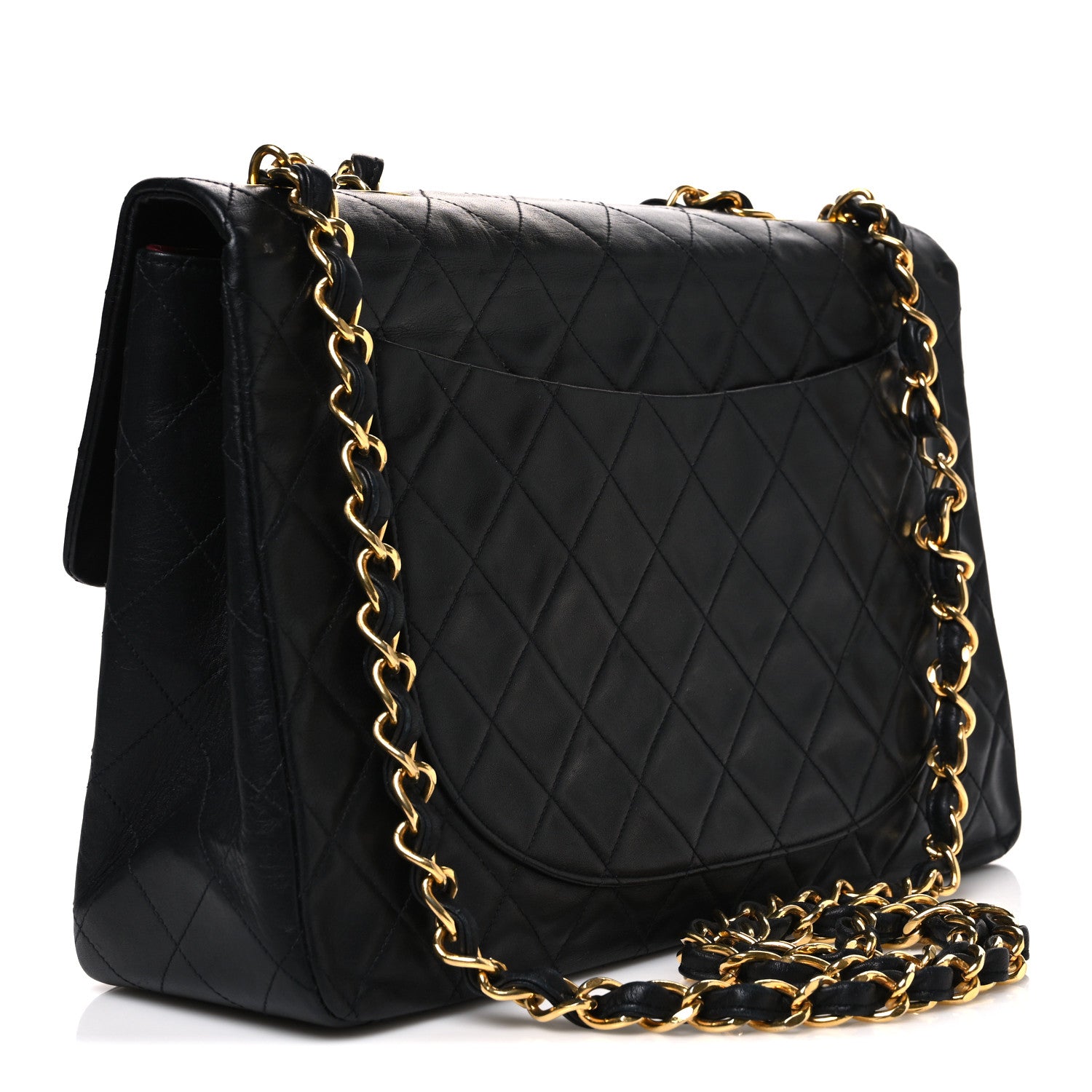 Chanel Lambskin Quilted XL Jumbo Single Flap Black 3 of 12