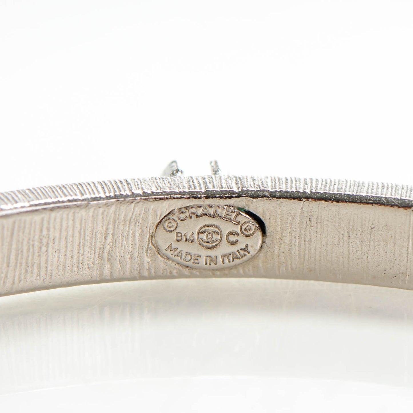 Crystal CC Hoop Earrings Grey Silver