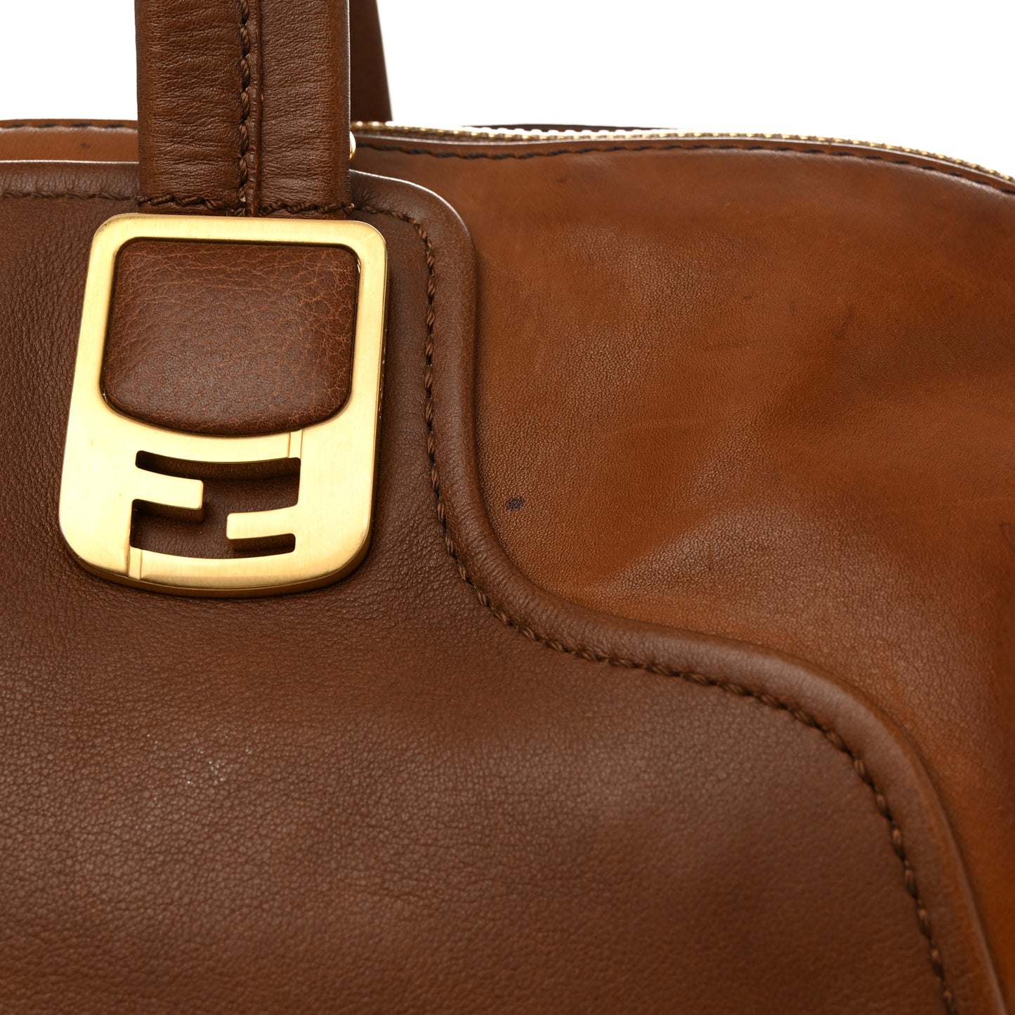 Capra Vitello Saddle Colorblock Large Chameleon Tote Moro Biscotto