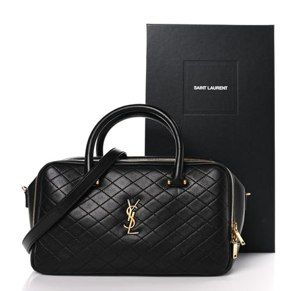 Saint Laurent Lambskin Lyia Quilted Duffle Bag Black 13 of 13