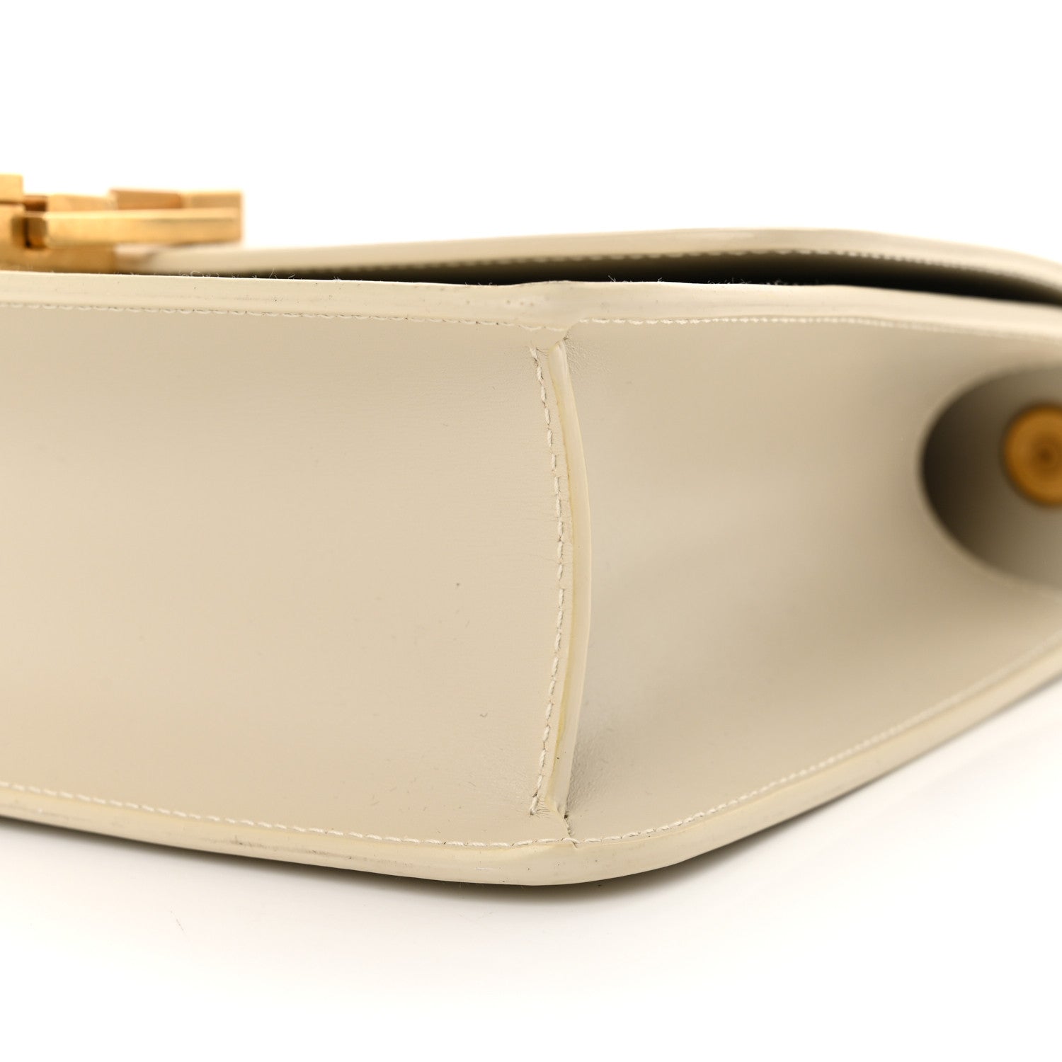 Saint Laurent Smooth Calfskin Le Carre Satchel Dark Beige 9 of 10