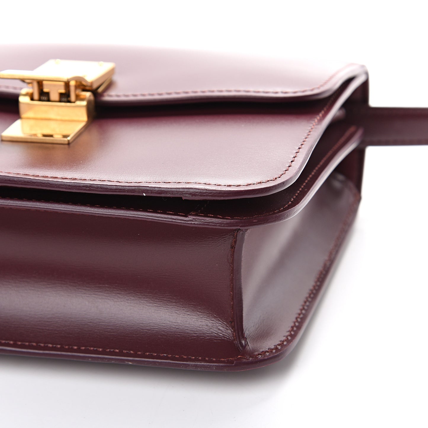 Box Calfskin Teen Classic Box Flap Bag Burgundy
