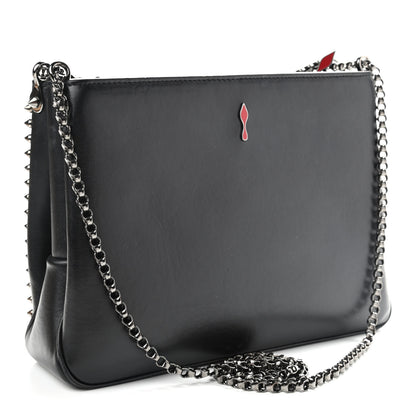 Christian Louboutin Calfskin Small Triloubi Paris Spikes Chain Bag Black 2 of 9