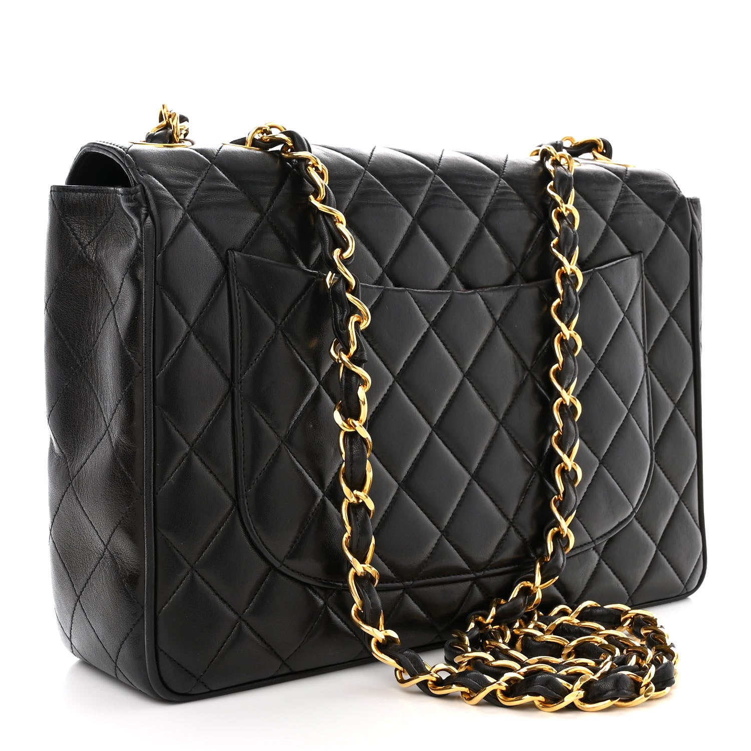 Chanel Lambskin Quilted XL Jumbo Single Flap Black 3 of 16