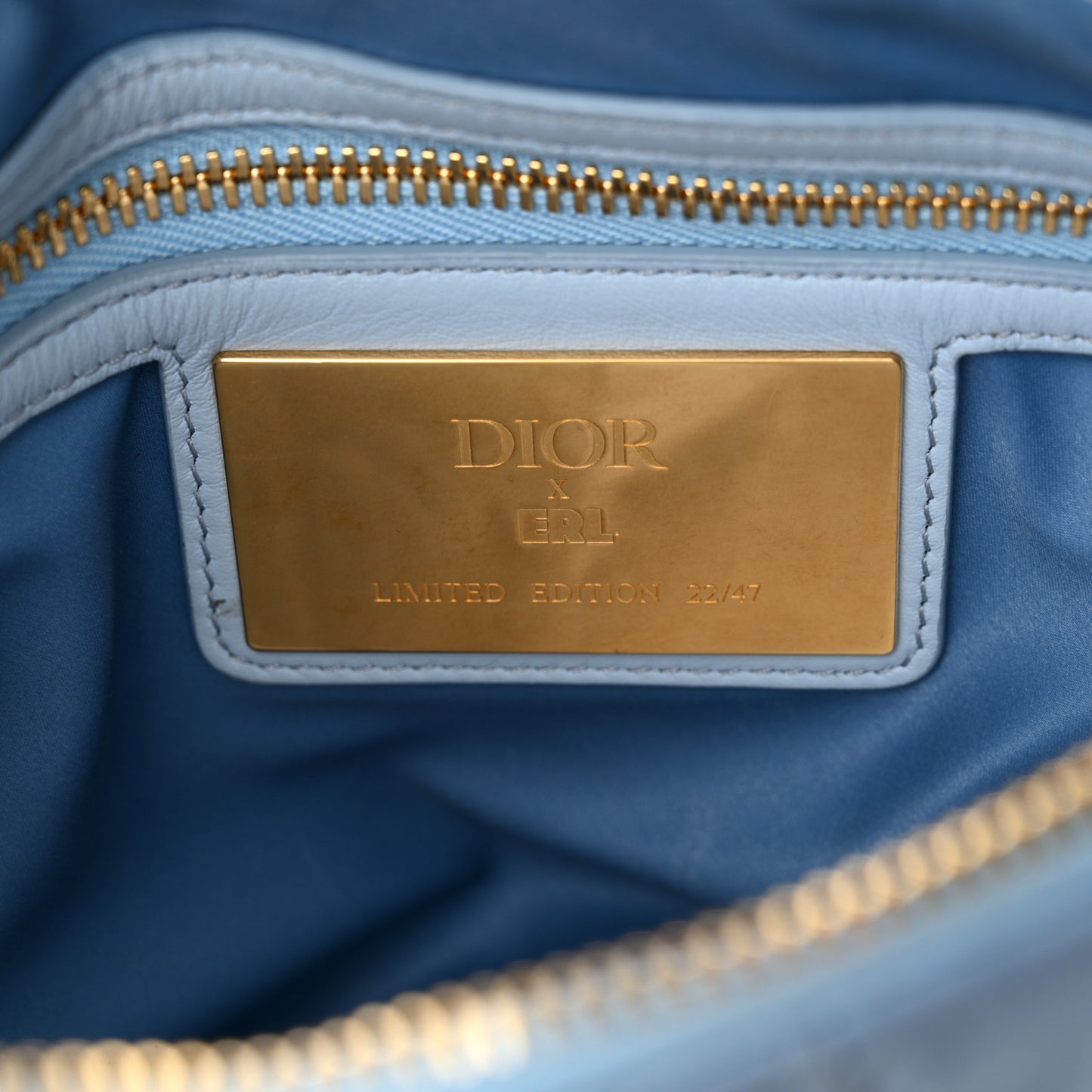 X ERL Satin Cannage Micro Venice Saddle Bag Blue