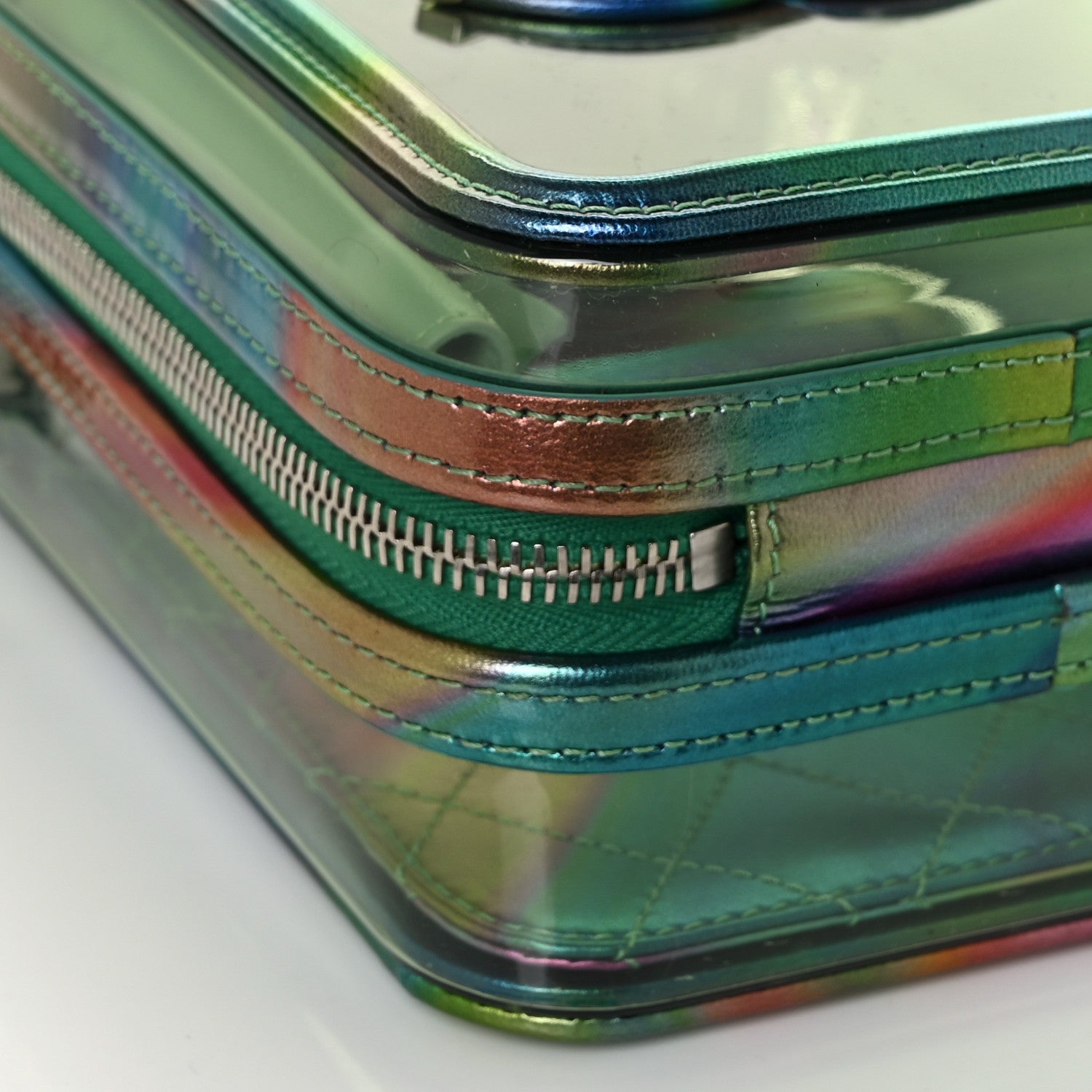 Chanel PVC Patent Calfskin Patent Lambskin Vertical Vanity Case Green 8 of 14