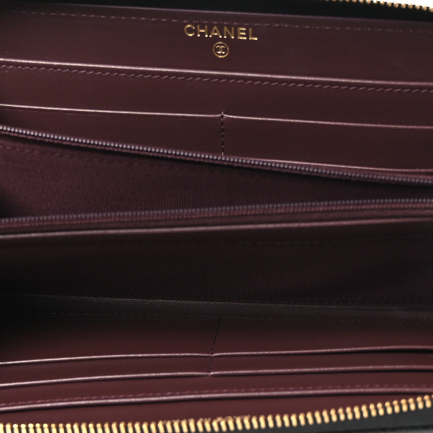 Caviar Quilted Large Gusset Zip Around Wallet Black