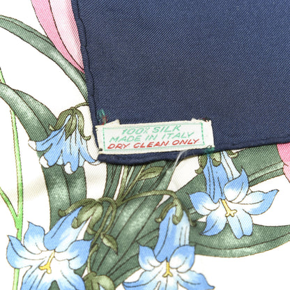 Gucci Silk Twill Flora Square Scarf Midnight Blue 6 of 6