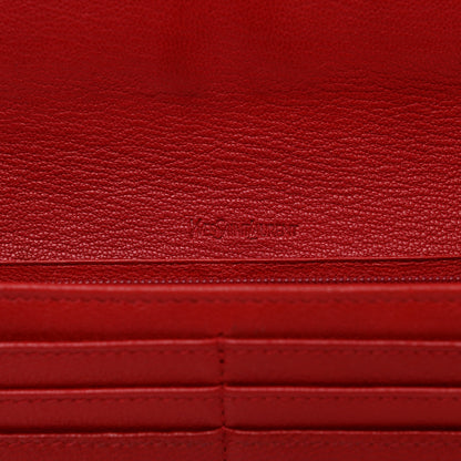 Saint Laurent Goatskin Belle De Jour Flap Wallet Rouge Orient 6 of 13