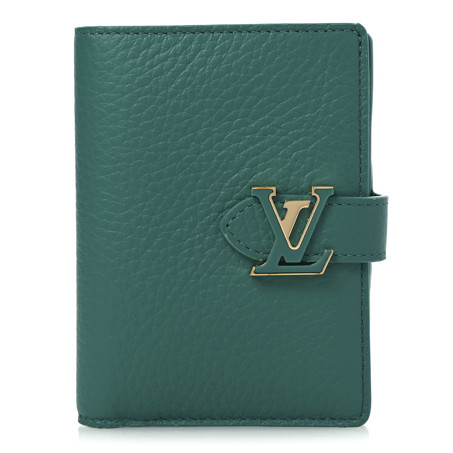 Louis Vuitton Taurillon Capucines Vertical Compact Wallet Green 1 of 8