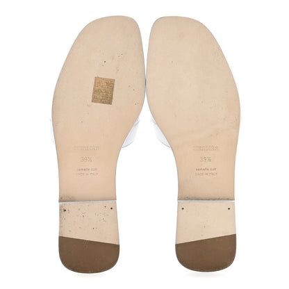 Hermes Epsom Oran Sandals 39.5 Bleu Glacier 6 of 11