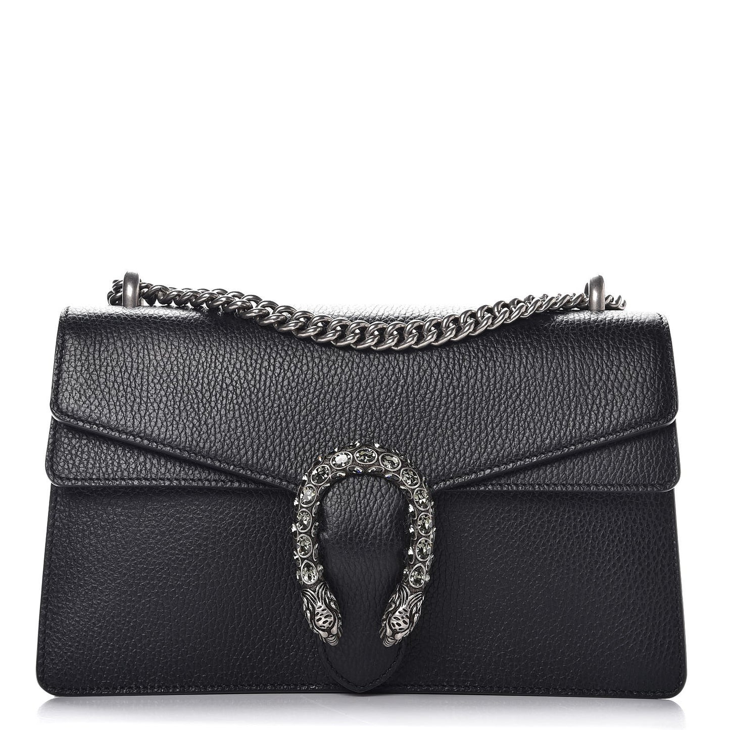 Pebbled Calfskin Small Dionysus Shoulder Bag Black