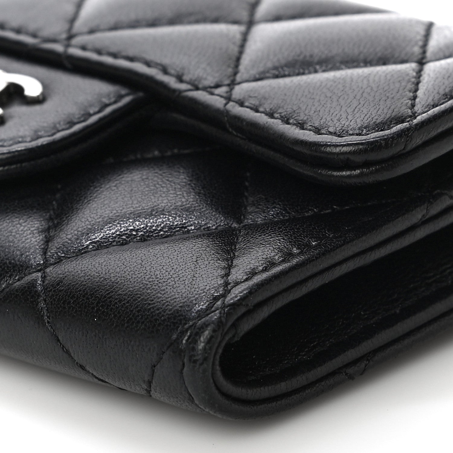 Chanel Lambskin Quilted Flap Card Holder Wallet Black 11 of 18