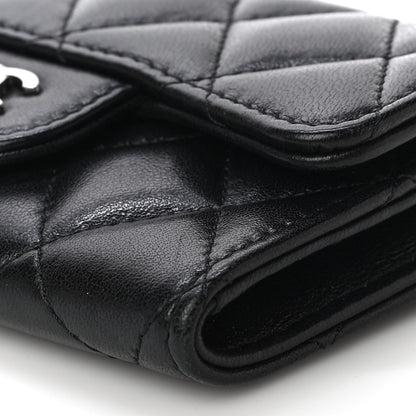 Chanel Lambskin Quilted Flap Card Holder Wallet Black 11 of 18