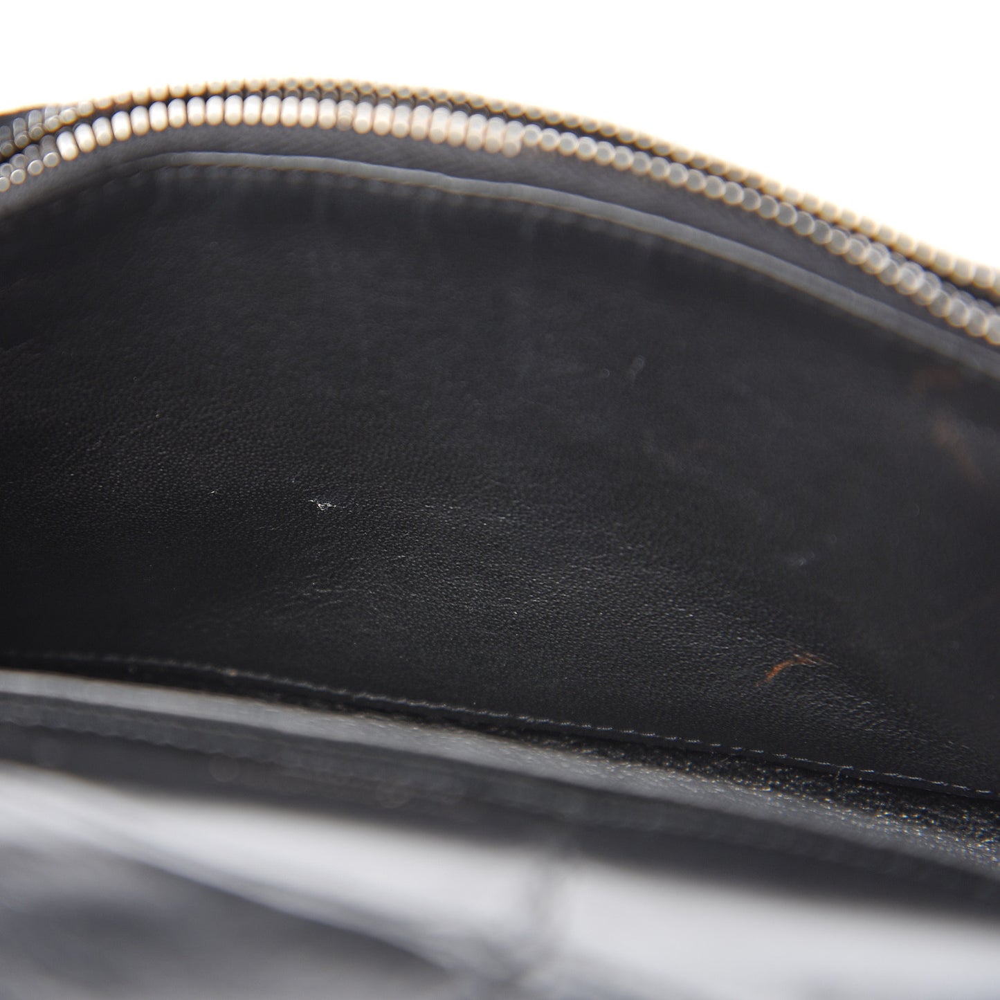 Calfskin Crocodile Embossed Monogram Kate Belt Bag Black