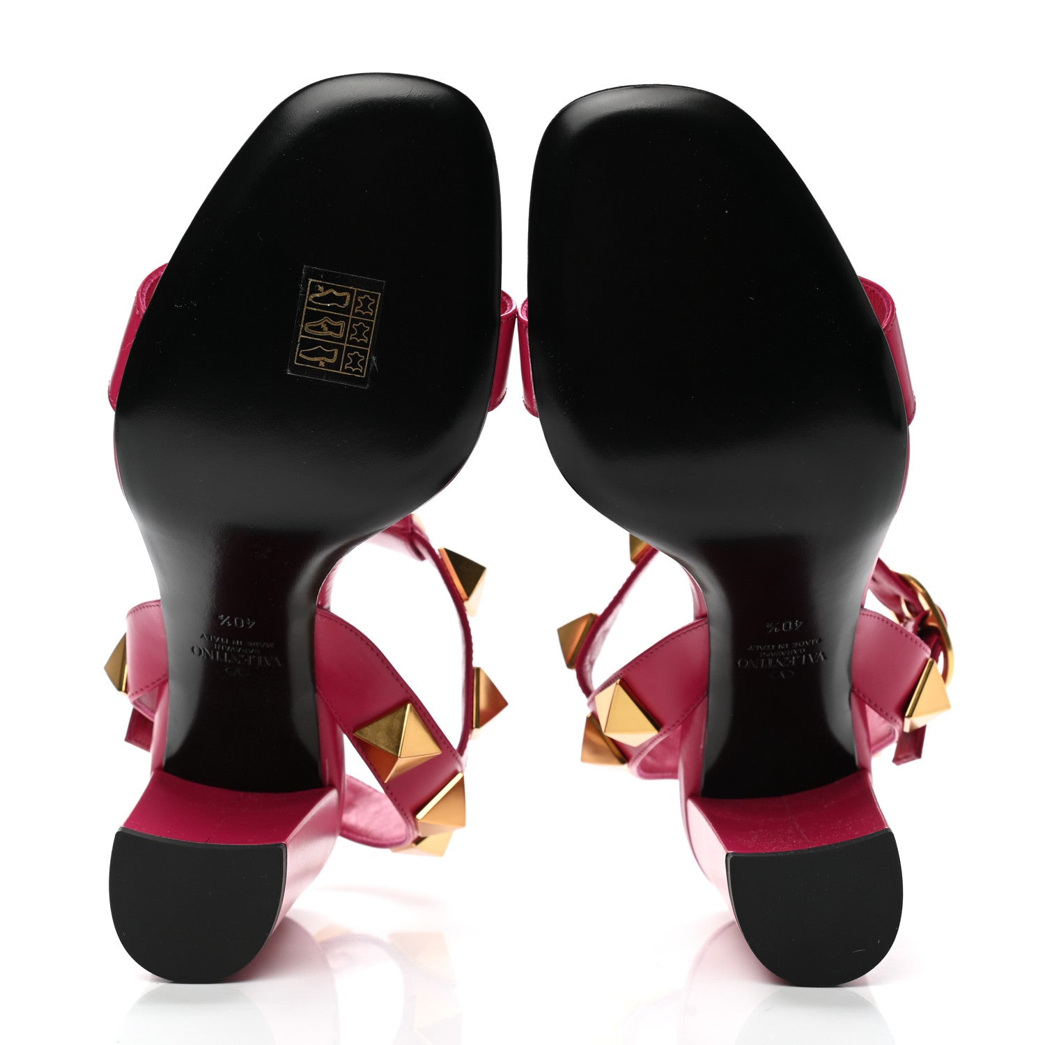 Valentino Garavani Calfskin Roman Stud T-Strap 90mm Sandals 40.5 Blossom 5 of 8