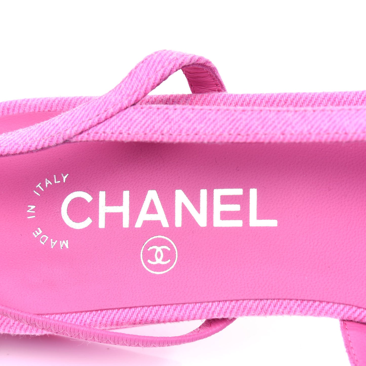 Denim Cap Toe CC Slingback Flats 40 Neon Pink