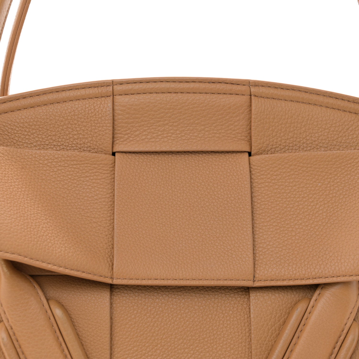 Bottega Veneta Grained Calfskin Maxi Intrecciato Small Arco Caramel 8 of 15