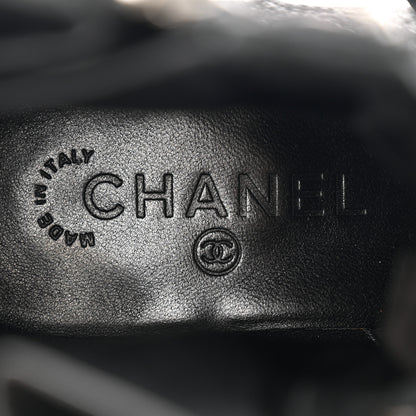 Chanel Suede Calfskin Quilted Lace Up Boots 38 Black 14 of 22