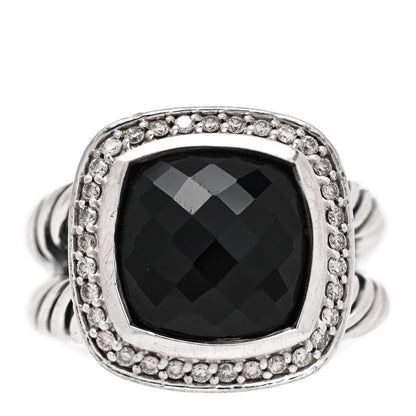 David Yurman Sterling Silver Diamond Black Onyx 11mm Albion Ring 52 6 1 of 6