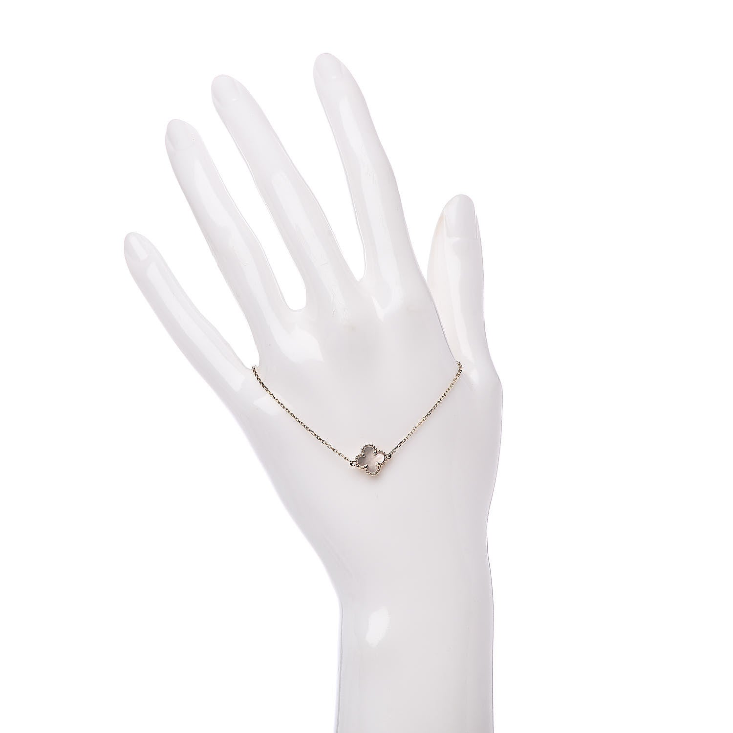 Van Cleef & Arpels 18K Yellow Gold Mother of Pearl Sweet Alhambra Bracelet 2 of 8