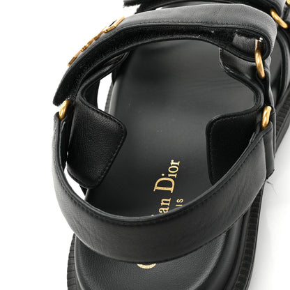Christian Dior Lambskin Dioract 10mm Sandals 37 Black 10 of 12