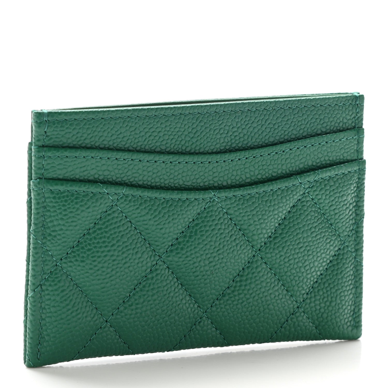 Chanel Caviar Quilted Card Holder Green 3 of 8
