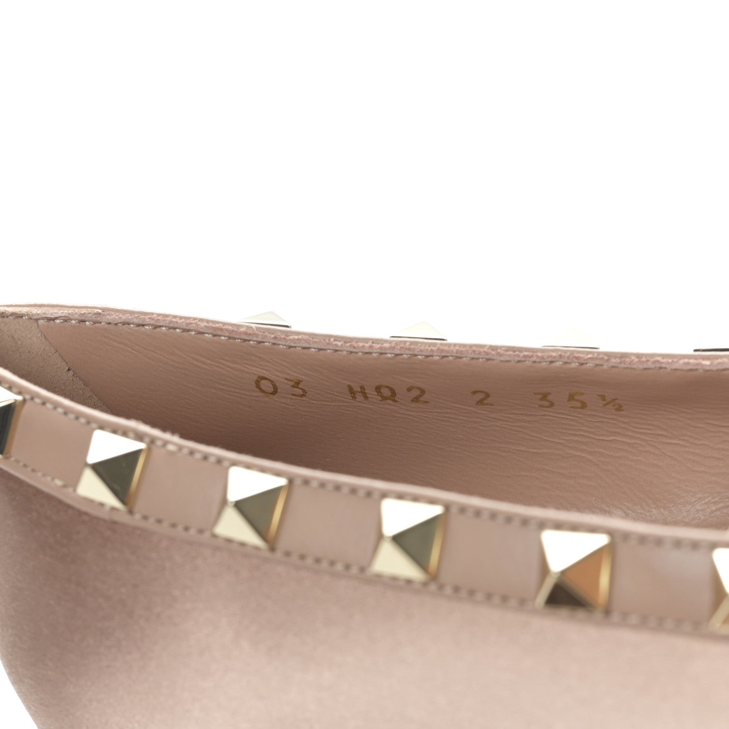 Valentino Garavani Satin Nappa Rockstud Multi Strap Ballerina Flats 35.5 Rose Cannelle 8 of 8