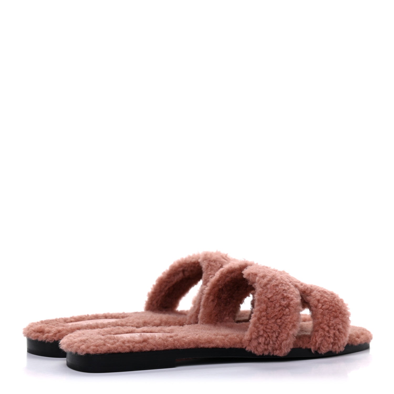 Hermes Woolskin Oran Sandals 38 Rose Aube 4 of 10