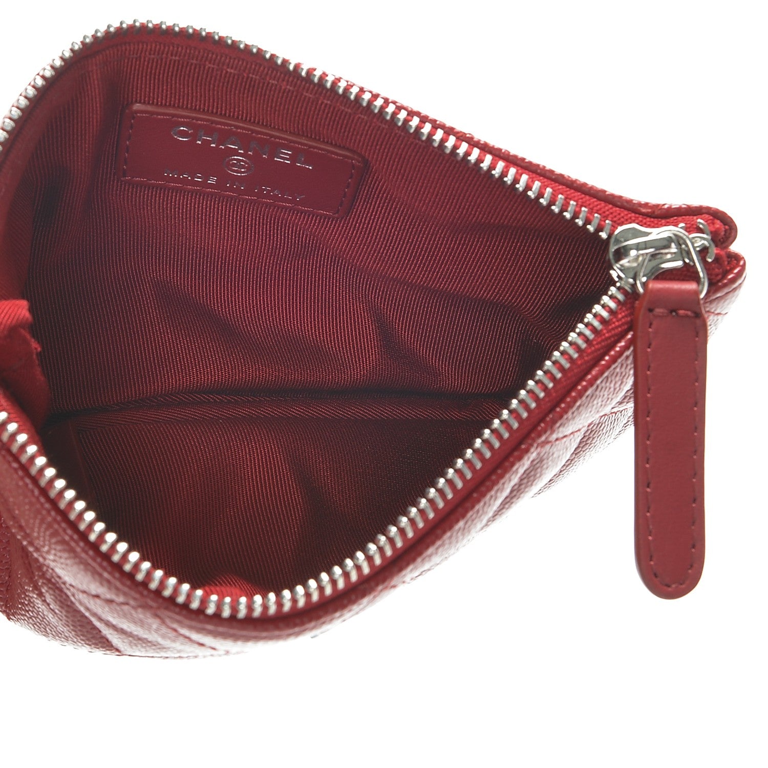 Chanel Caviar Quilted Small Cosmetic Case Dark Red 5 of 7